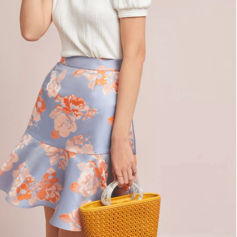 Anthropologie Hutch Floral Romantic Skirt